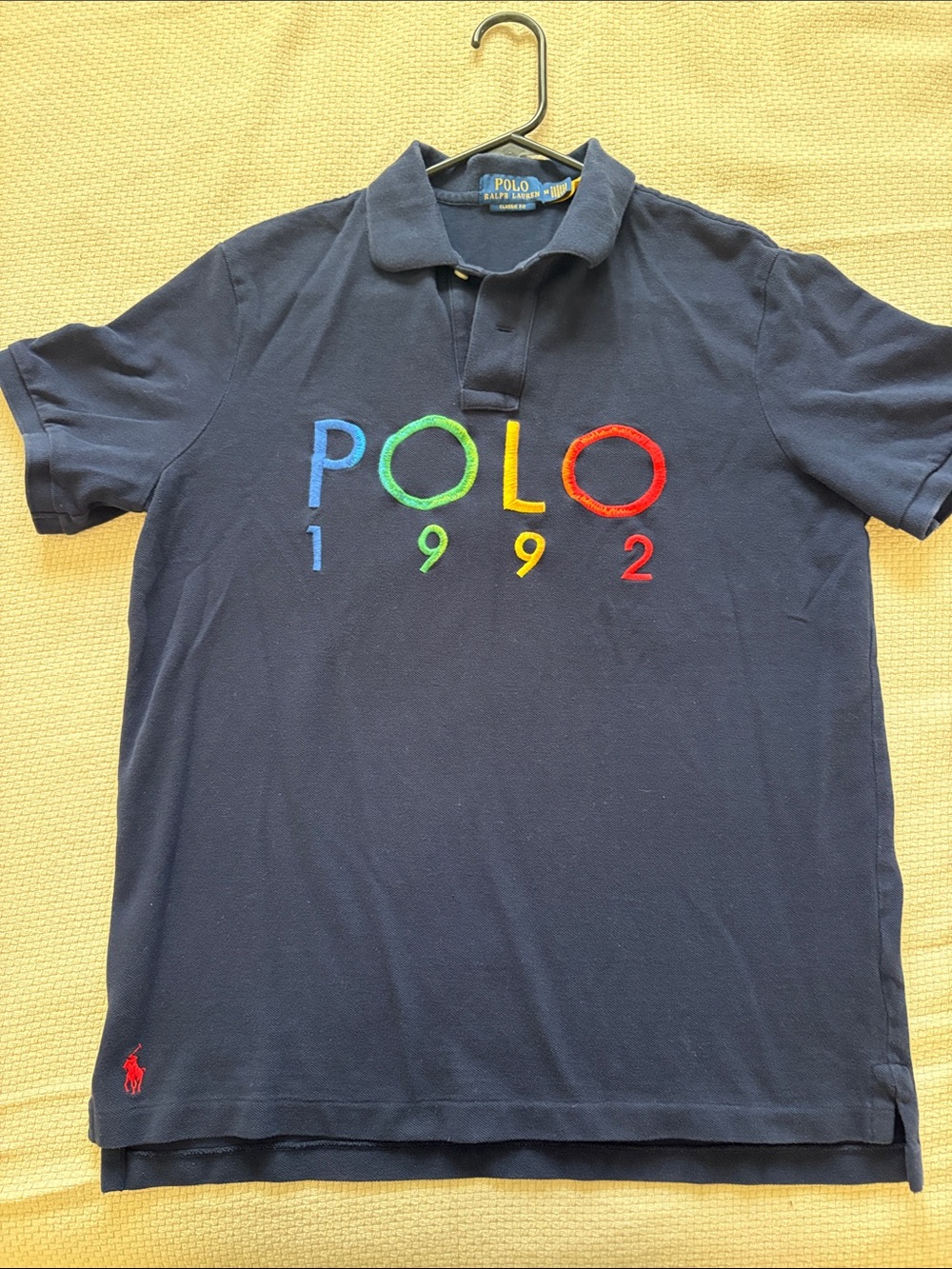 Ralph Lauren Polo 1992 Navy Embroidered Logo Polo